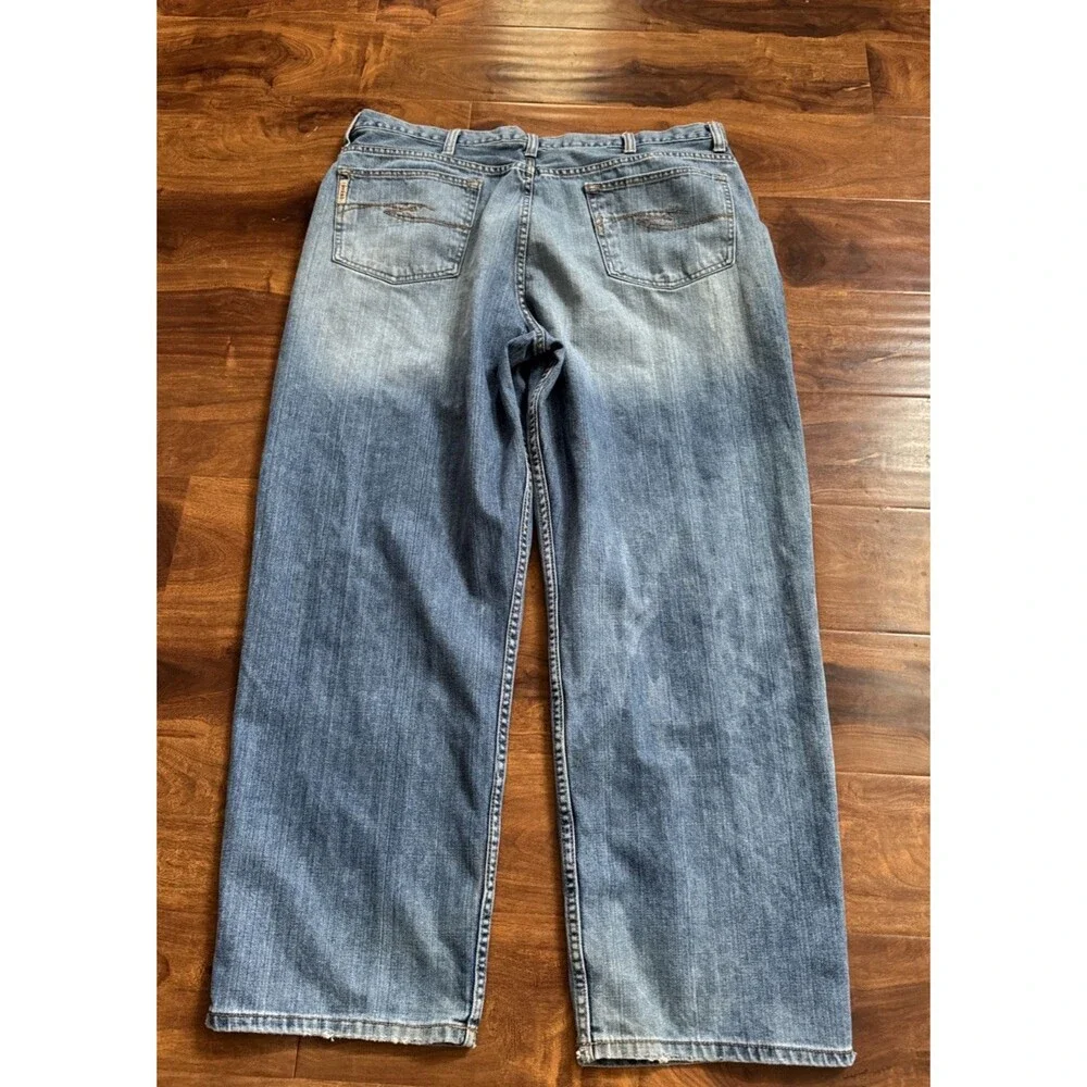 Cinch Baggy Wide Leg Jeans Mens 40x30 Blue Medium Wash Distressed Western